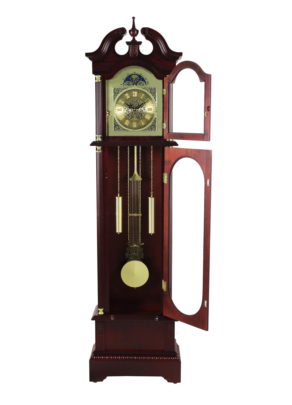 72" Floor Standing Grandfather Clock in Cherry Finish