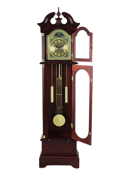 72" Floor Standing Grandfather Clock in Cherry Finish