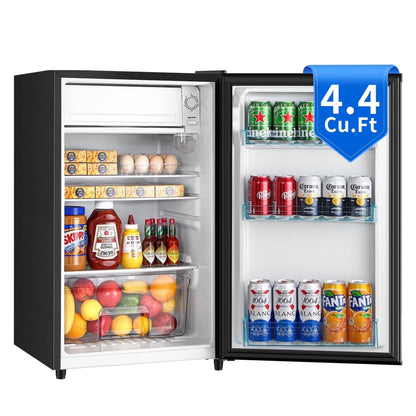 Kcpolre 3.1 Cu.Ft Mini Fridge with Freezer, Adjustable Thermostat, Removable Glass Shelves & Fruit Basket for Dorm Room, Office, Bedroom, Pink