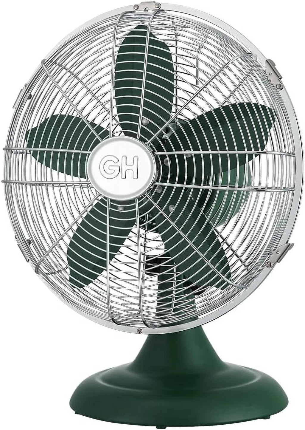 Good Housekeeping Retro All-Metal Table Fan (92618) with 3 Speed Settings, Wide Oscillation, and Carrying Handle��
