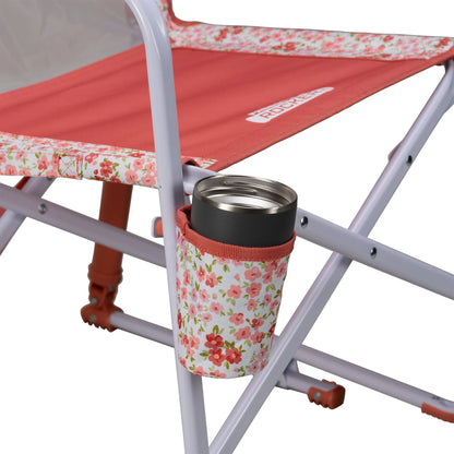GCI Outdoor Freestyle Rocker Foldable Rocking Camp Chair, Purple Floral