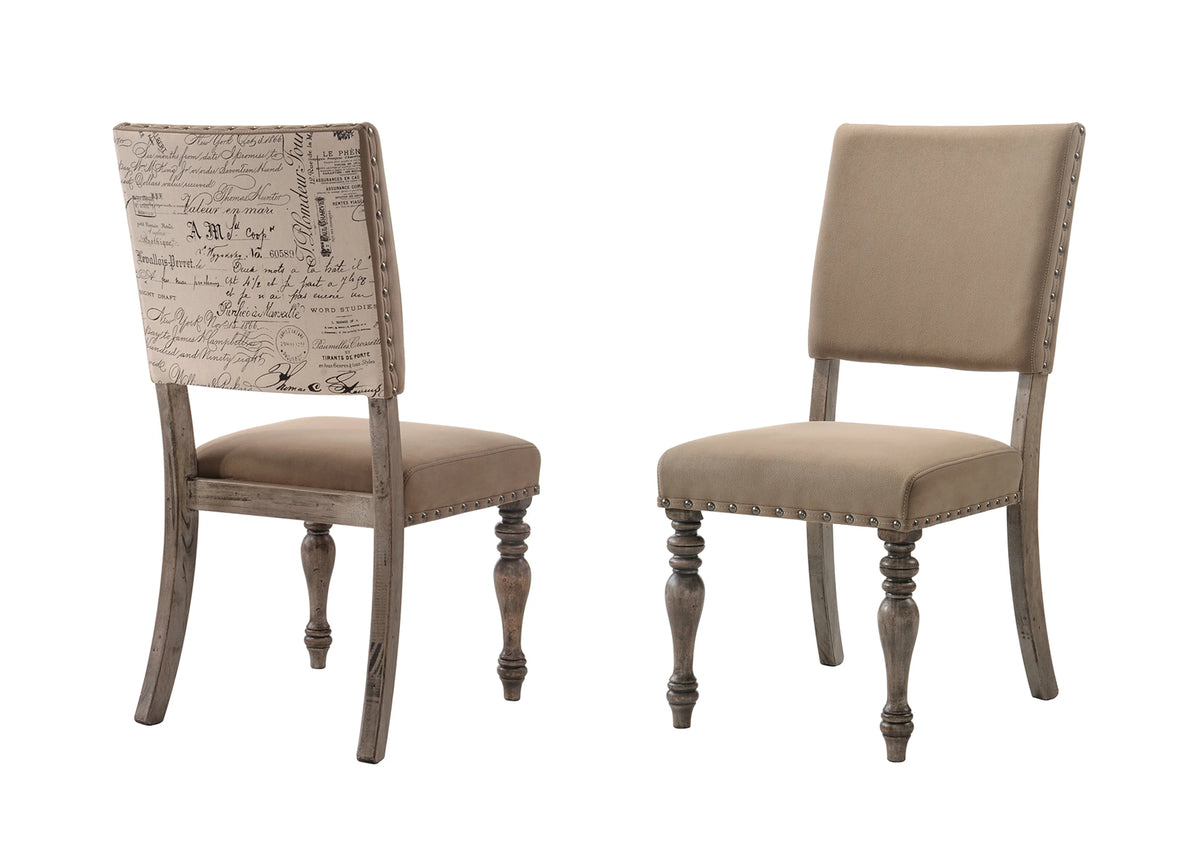 Roundhill Furniture 9-Piece Extendable Table with Nailhead Armchairs Dining Set, Driftwood