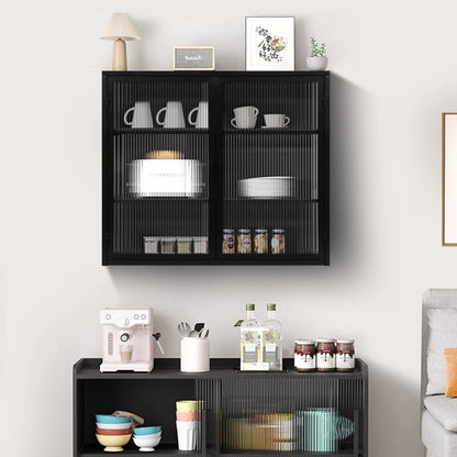 27.56"Modern Wall Cabinet with Glass Doors, Bathroom Cabinet with Featuring Three-tier Storage for Entryway Living Room, Bathroom or Dining Room, Mint Green
