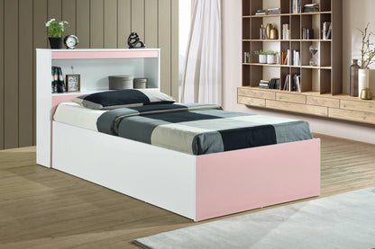 Hodedah Twin-Size Captain Bed with 3-Drawers and Headboard in White