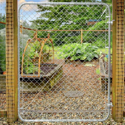Adjust-A-Gate Fit-Right Chain Link Gate Kit with Square Corner Frame, Black