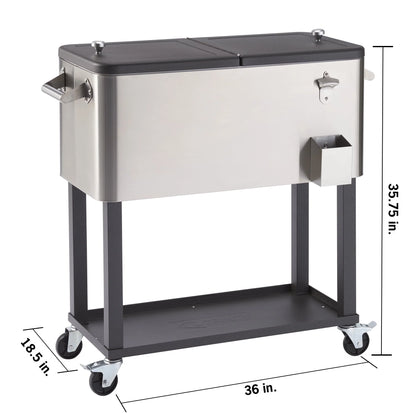 Trinity 80 qt. Stainless Steel Cooler w/Shelf