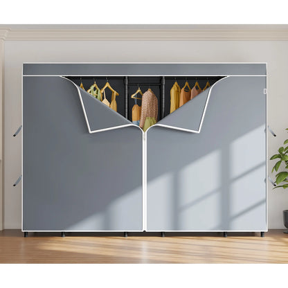VIPEK V50 Extra Large Portable Closet Rack Bedroom Armoire Freestanding Wardrobe Closet, Heavy Duty Clothes Rack Multi-Functional Metal Clothing Rack for Hanging Clothes, Max Load 1300lbs, Black
