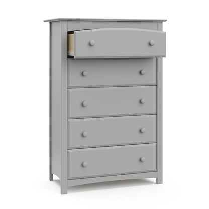 Storkcraft Kenton 5 Drawer Nursery Dresser, Pebble Gray