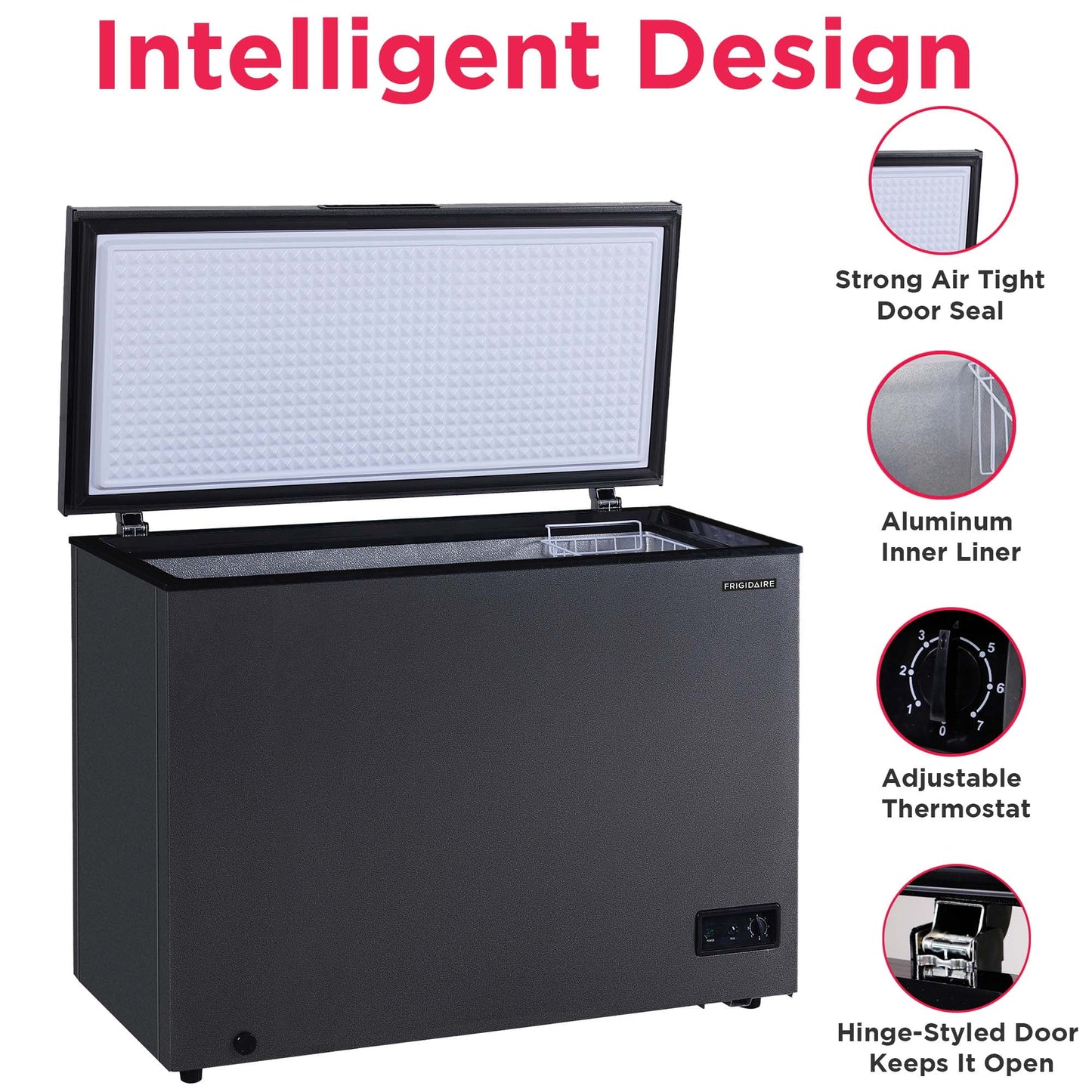 Frigidaire, 5.0 Cu. ft. Chest Freezer, Black Granite Design