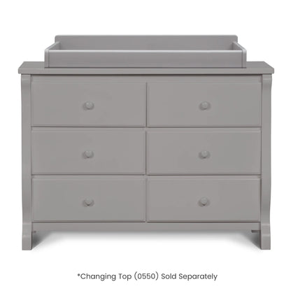 Delta Children Universal 6 Drawer Dresser with Interlocking Drawers - Greenguard Gold Certified, Grey