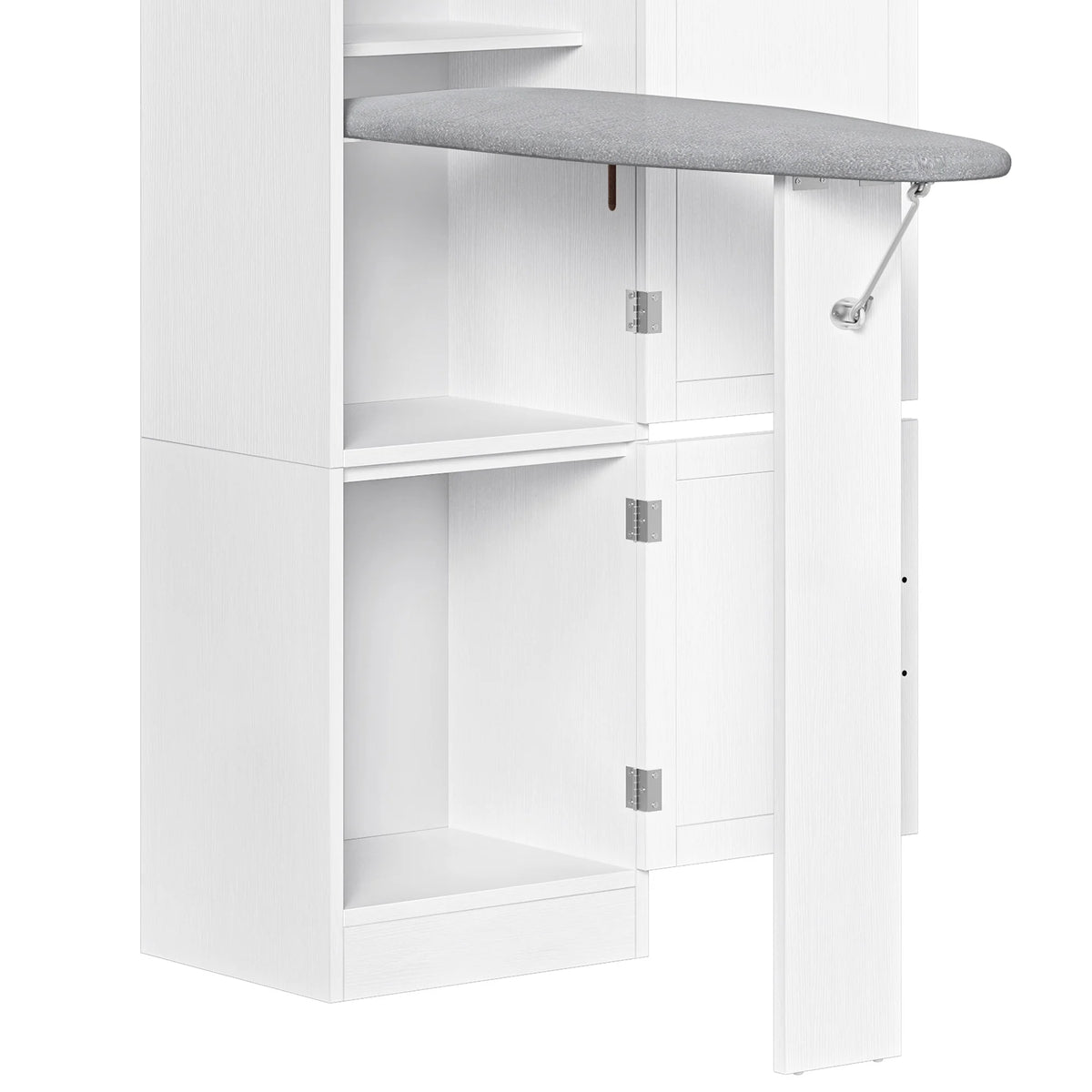 Uforic Ironing Board with Storage Cabinet, Ironing Board Cabinet, Foldable Ironing Board with Support Leg, White
