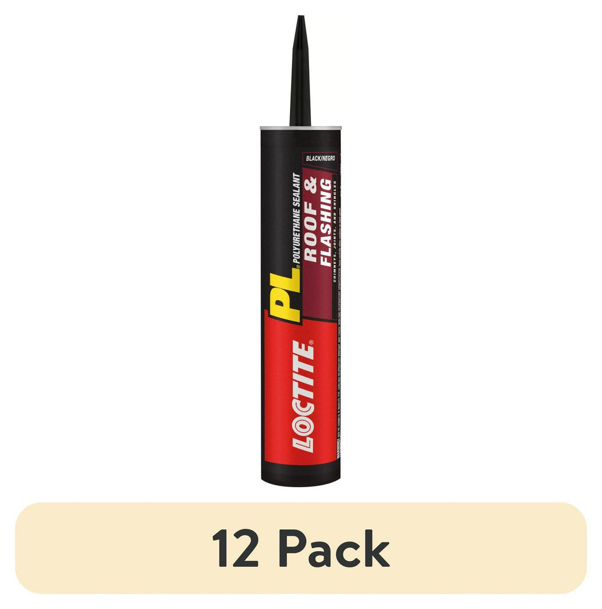 (12 pack) Loctite Pl Polyurethane Sealant Roof and Flashing. Pack of 1. Black 10 fl oz Cartridge