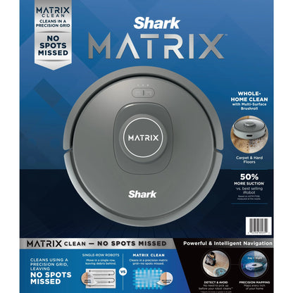 Shark Matrix Robot Vacuum, Carpets & Hard Floors, Precision Home Mapping, Perfect for Pet Hair, Wi-Fi, RV2300