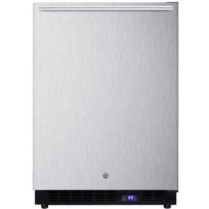 Frost-free outdoor all-freezer in complete stainless steel, w/digital thermostat, LED lighting, horizontal handle, and lock; built-in or freestanding