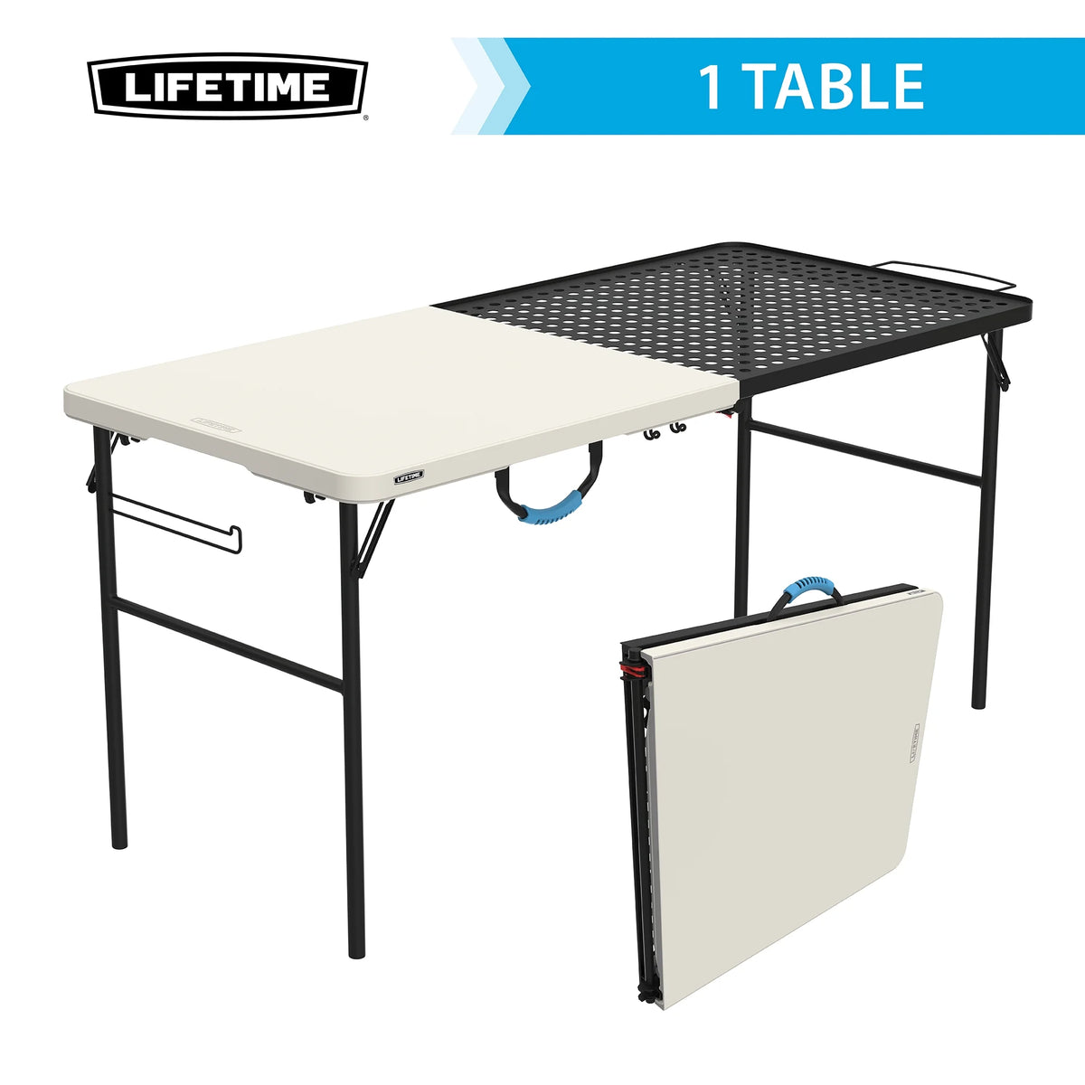 Lifetime 5' Fold-in-Half Camping Folding Table, Pumice (280875)