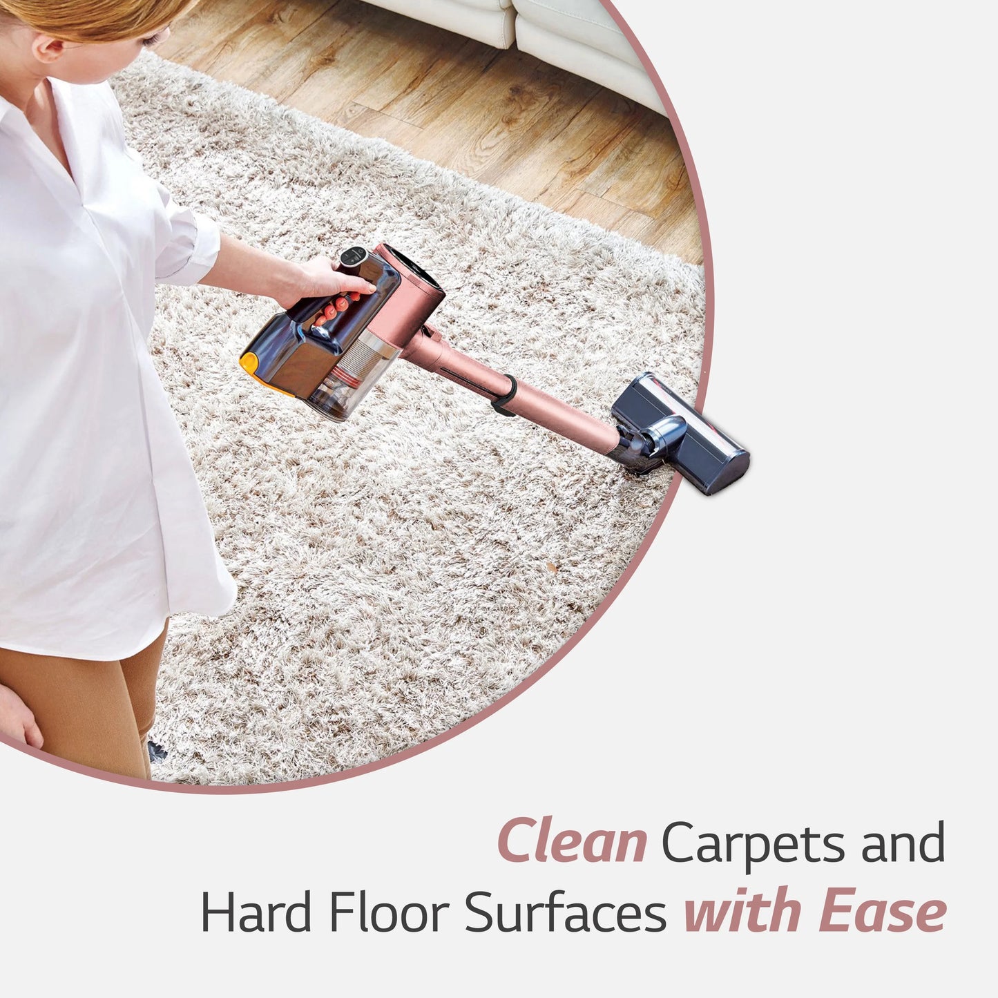 LG Cord Zero A9 Cordless Stick Vacuum - A912PM, Lightweight, Powerful Suction, Pet Hair, Hard Floor, Carpet, HEPA Filter, Self-Cleaning Brushroll, LED Headlights, Rechargeable, Multi-Surface