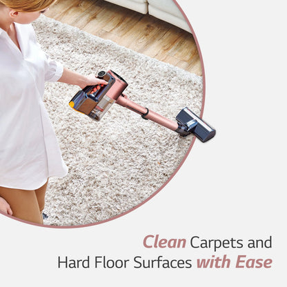 LG Cord Zero A9 Cordless Stick Vacuum - A912PM, Lightweight, Powerful Suction, Pet Hair, Hard Floor, Carpet, HEPA Filter, Self-Cleaning Brushroll, LED Headlights, Rechargeable, Multi-Surface