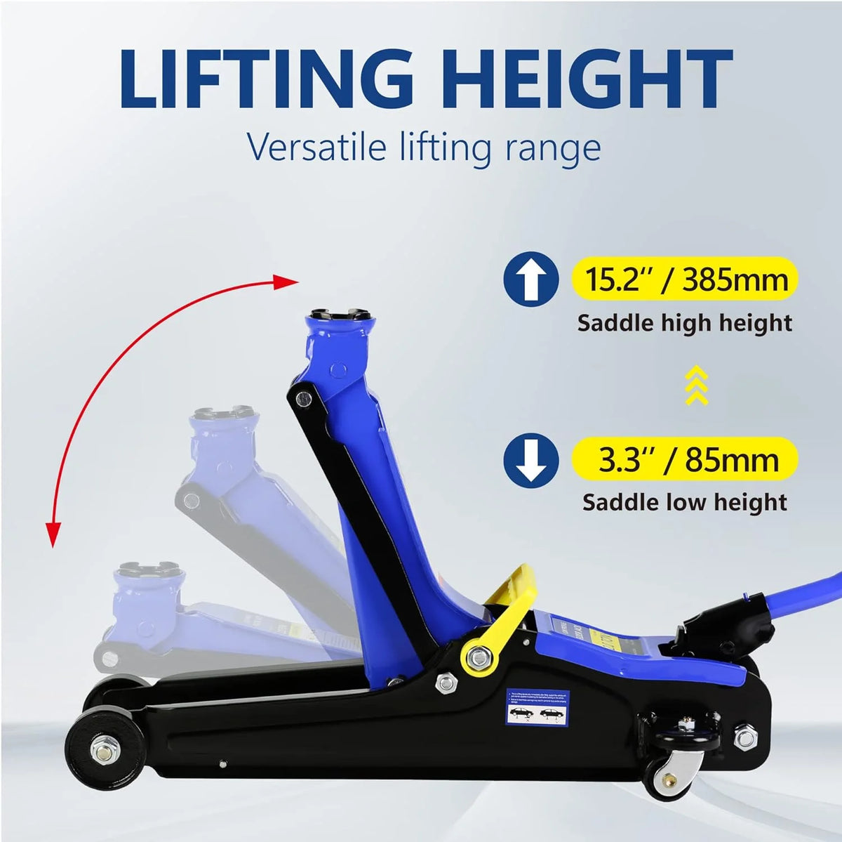 POVANLI Floor Jack, 2 Ton Low Profile Floor Jack, 3t jack stand Tire Repair Kit Heavy Duty Steel Racing Floor Jack with Single Piston Quick Lift Pump, Floor Jack Lifting Range 3.3"-15.2"