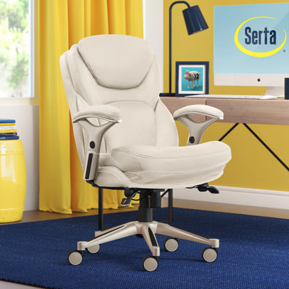 Serta Back in Motion Technology Fabric Executive Office Chair, Light Gray