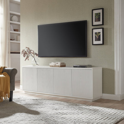 Evelyn&Zoe Hanson Rectangular TV Stand for TV's up to 75", Black Grain