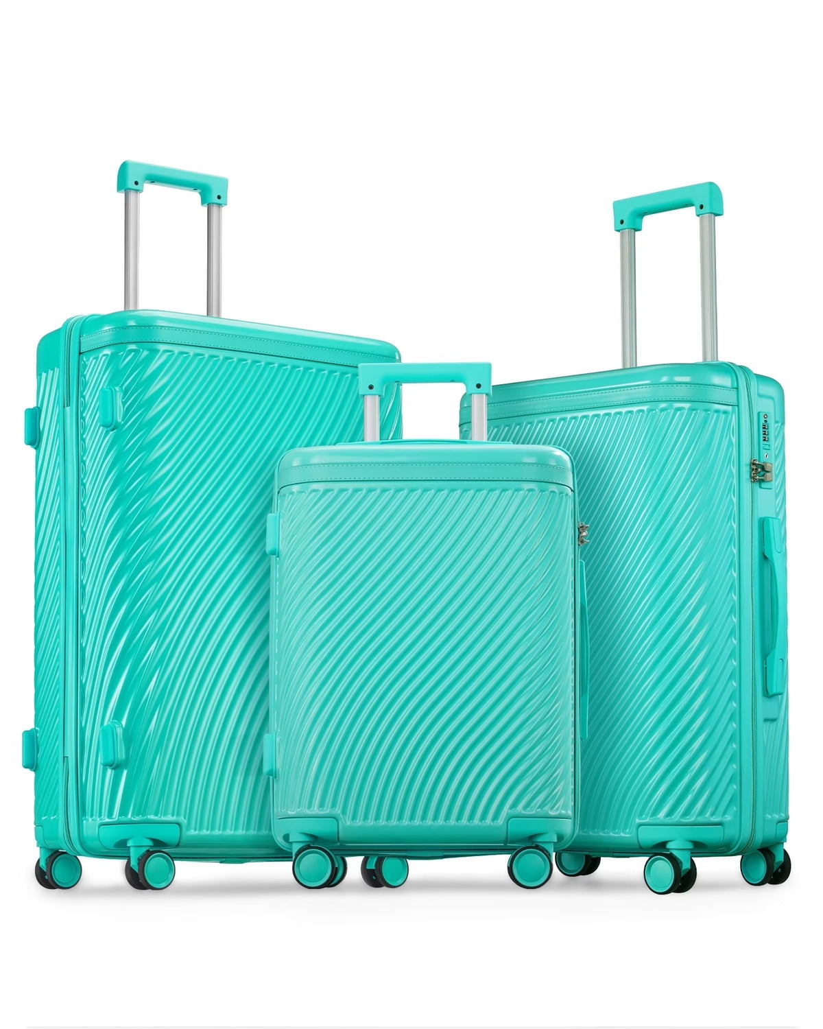 3 Piece Luggage Sets Hard Shell Suitcase Set with Spinner Wheels for Travel Trips Business 20" 24" 28", Rose Gold