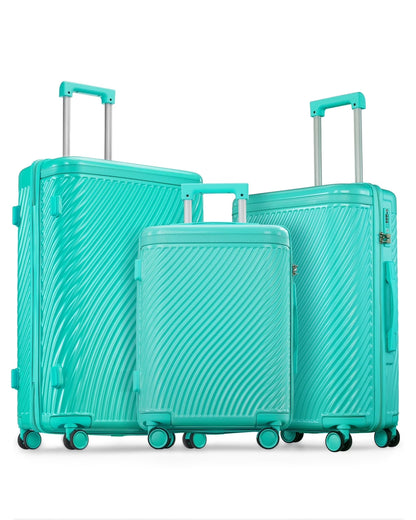 3 Piece Luggage Sets Hard Shell Suitcase Set with Spinner Wheels for Travel Trips Business 20" 24" 28", Rose Gold