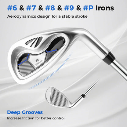 Costway Men's Complete Golf Clubs Package Set 10 Pieces Includes Alloy Driver