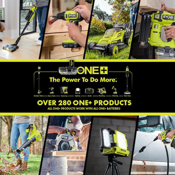 ONE+ 18V Cordless 2- Tool Combo Kit with Rotary Tool Station, Dual Temperature Glue Gun, 2.0 Ah Battery and Charger