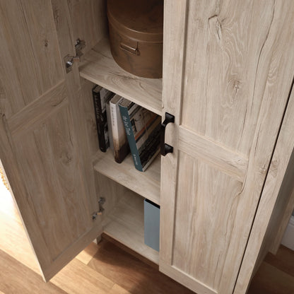 Sauder Two-Door Storage Cabinet, Chalk Oak Finish
