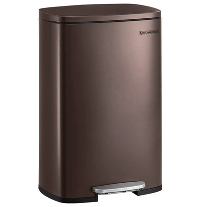 13 Gallon Stainless Steel Kitchen Trash Can, Garbage Can, Soft Close, White