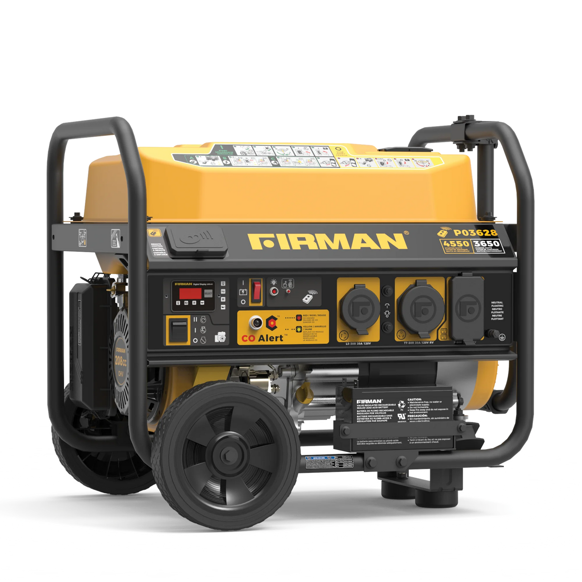 FIRMAN P03628 4550/3650 Watt Portable Gas Generator, Remote start & CO Alert