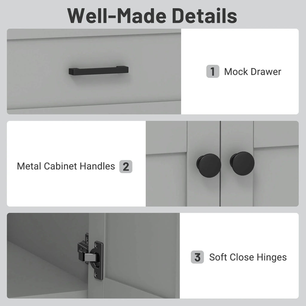 Costway Bathroom Vanity Unit with Basin Under Sink Bathroom Storage Cabinet Freestanding