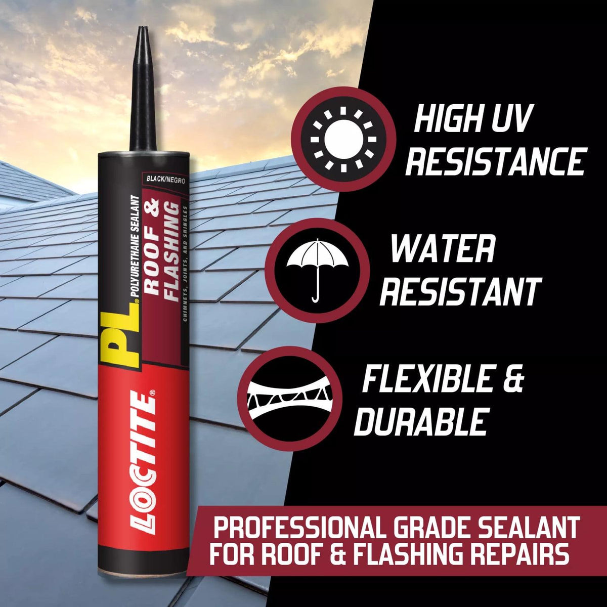 (12 pack) Loctite Pl Polyurethane Sealant Roof and Flashing. Pack of 1. Black 10 fl oz Cartridge