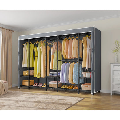 VIPEK V50 Extra Large Portable Closet Rack Bedroom Armoire Freestanding Wardrobe Closet, Heavy Duty Clothes Rack Multi-Functional Metal Clothing Rack for Hanging Clothes, Max Load 1300lbs, Black