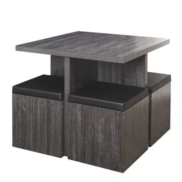 Mainstays 5-Piece Dexter Dining Room/Kitchen Set with Storage Ottoman, Multiple Colors