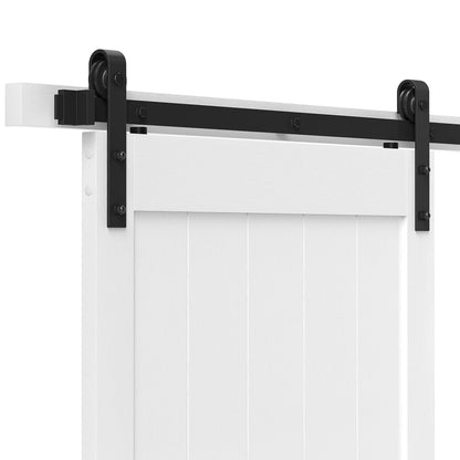 Uforic 48" x 84" Silding Barn Door,with Hardware Kit Rail,and Handle,Pulleys, Gray