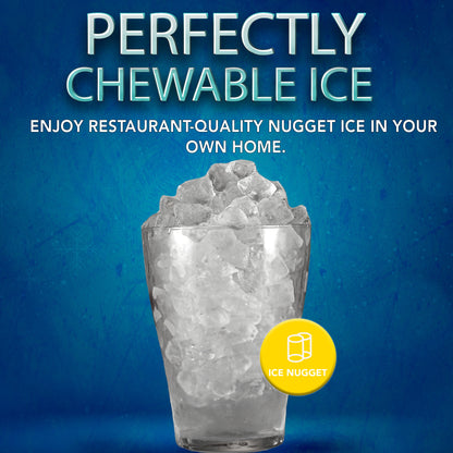 Frigidaire Nugget Ice Maker EFIC256, Countertop Nugget Ice Machine with Transparent Window, Nugget Ice Maker with 44 lbs. Capacity, Auto Self Cleaning Ice Maker Machine, Black