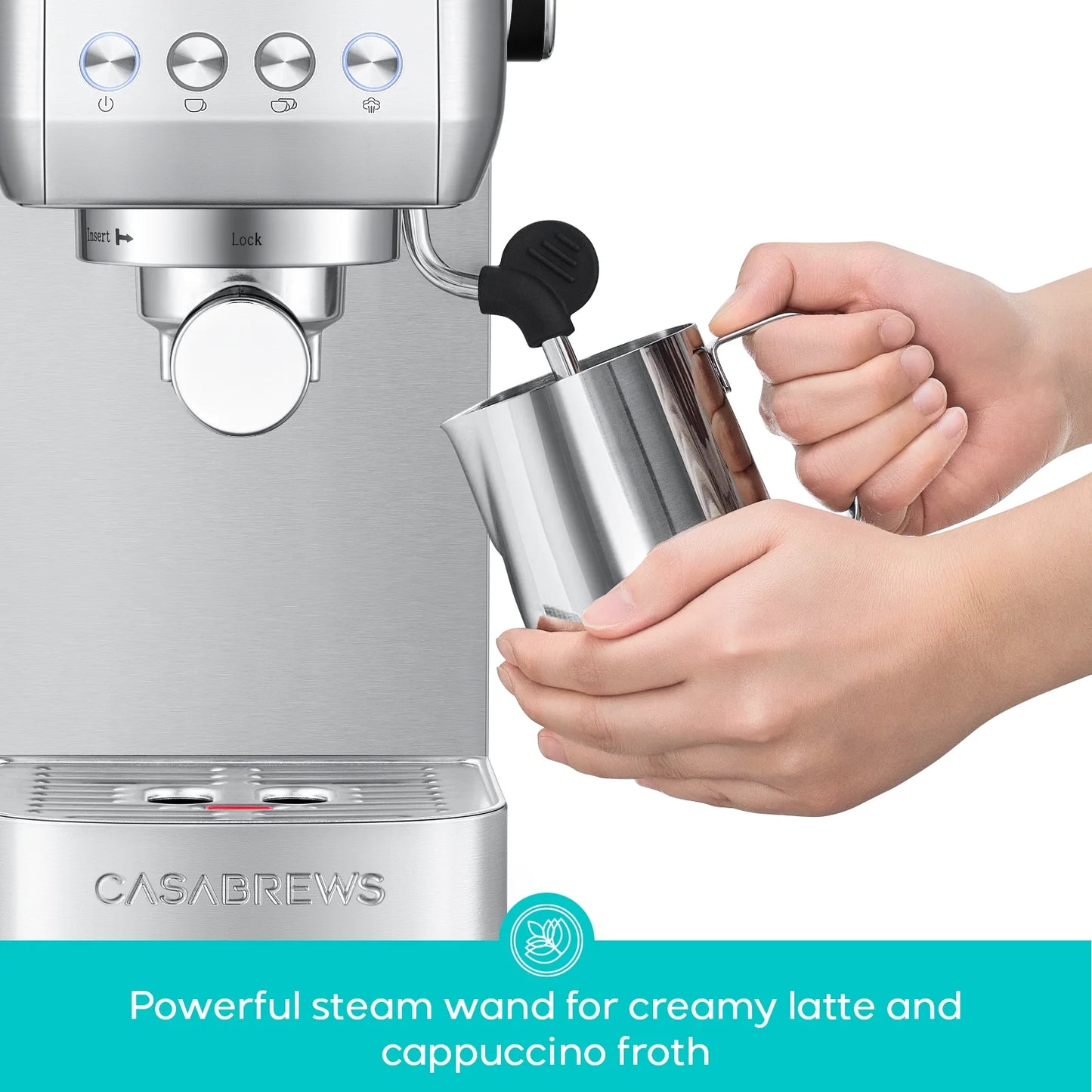 CASABREWS 3700 Essential 20-Bar Espresso Machine and Coffee Maker, Stainless Steel