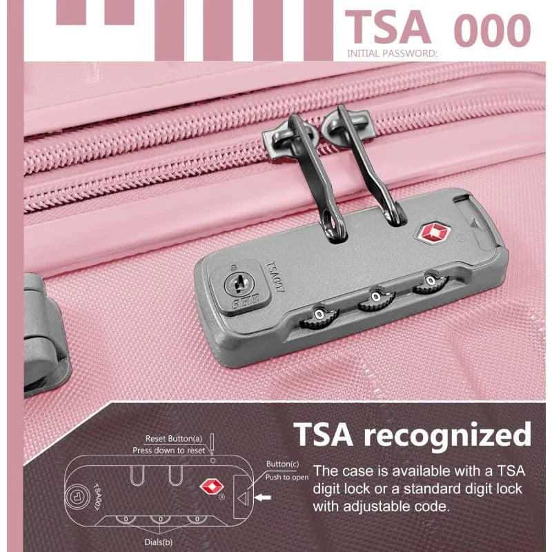 Luggage Sets 6 Piece with Duffel Bags, Hardside Expandable Suitcases with Spinner Wheels TSA Lock, Cream