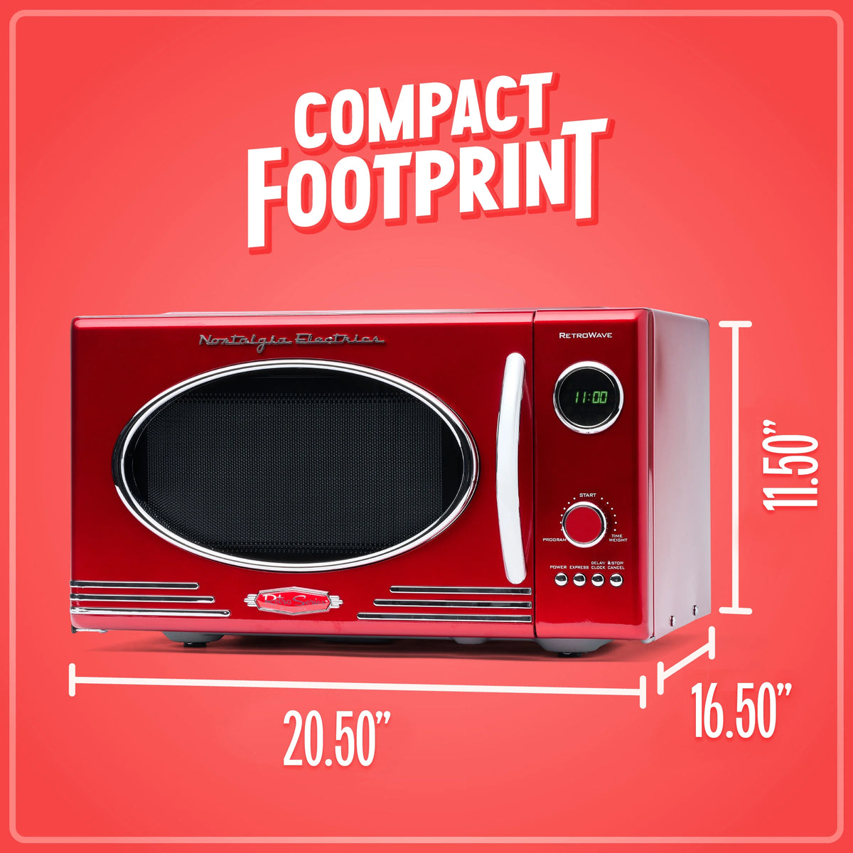 Nostalgia Retro Microwave for Countertop 0.9 cu ft Vintage Microwave, Ivory