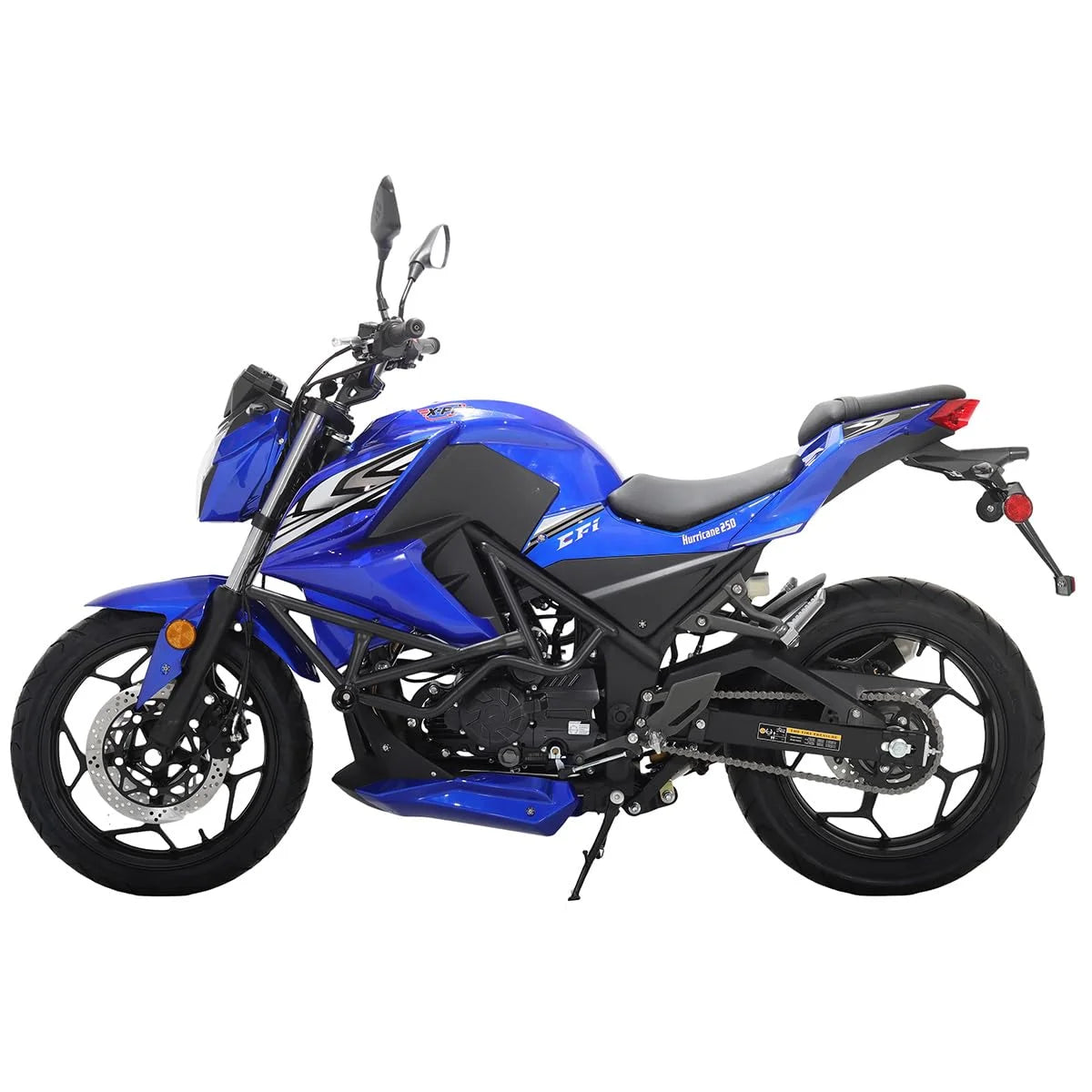 X-Pro Hurricane 250 Electronic Fuel Injection Gas Motorcycle with 6-Speed Manual Transmission, Electric Start! 17" Wheels! Assembled In Crate!