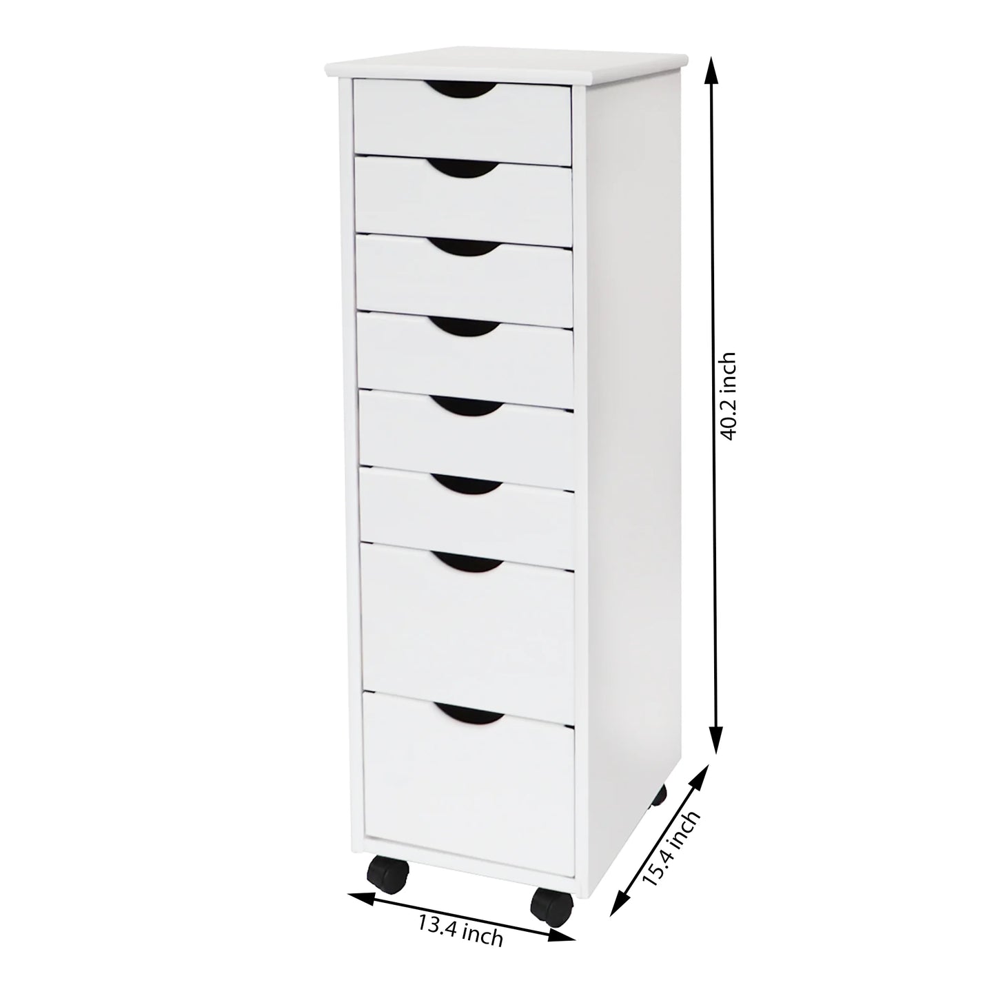 Adeptus Solid Wood 6+2 Drawer Roll Cart
