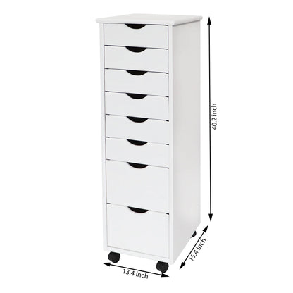 Adeptus Solid Wood 6+2 Drawer Roll Cart