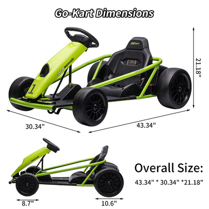 Kojooin Go Kart for Kids,24V Battery 300WX2 Motors Pedal On Foot Go Cart,8MPH High Speed Drifting Car with Slow Start Function,Rose red