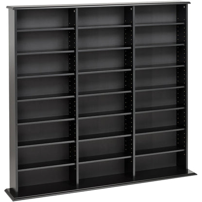 Prepac 51" Triple CD DVD Wall Media Storage Rack in Black