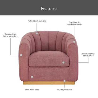 Better Homes & Gardens Lillian Accent Swivel Chair, Cream Linen