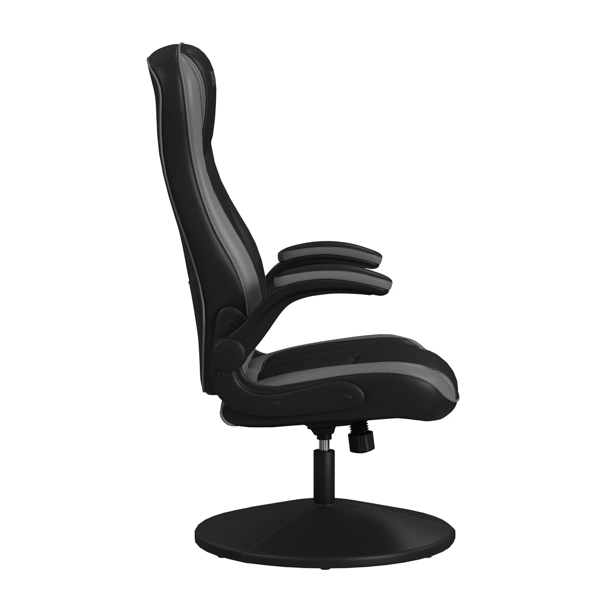 RESPAWN 800 Swivel Rocker Gaming Chair - Ergonomic Floor Gaming Seat with Lumbar Support, Flip Up Armrest, High Back, Pedestal Base, Comfortable No Wheels Console Video Game Rocker Chair - Red