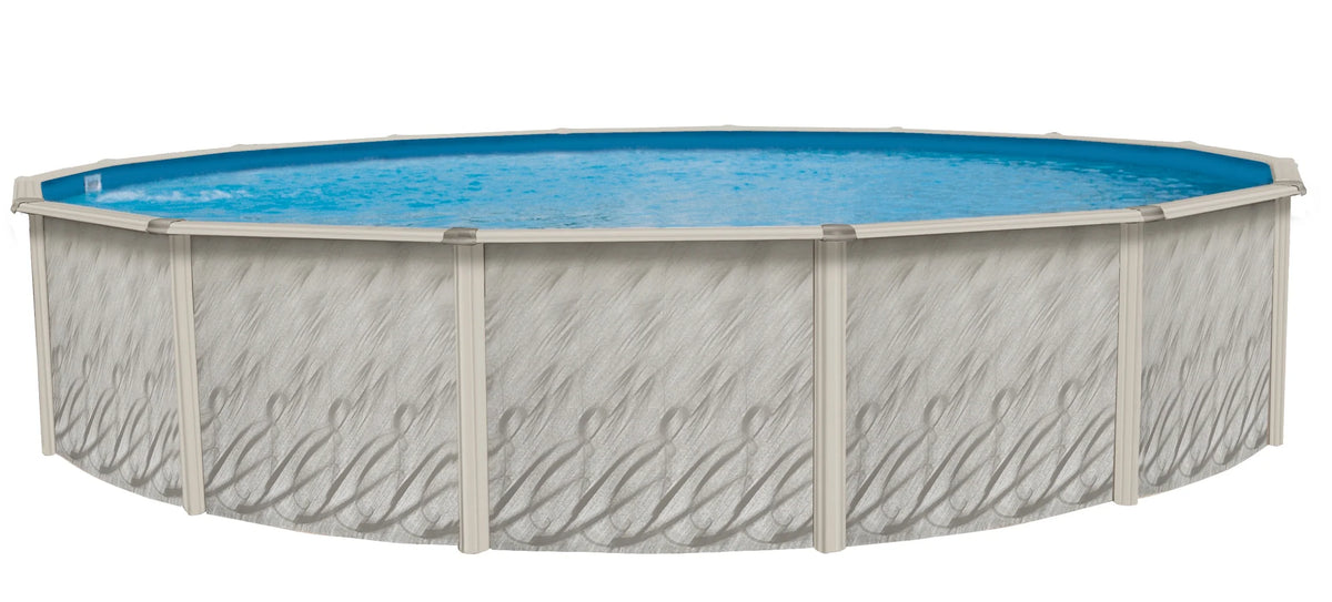 Lake Effect Pools Meadows 12' Round 52" Wall Above-Ground Swimming Pools, Full Start-up Kit