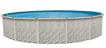 Lake Effect Pools Meadows 12' Round 52" Wall Above-Ground Swimming Pools, Full Start-up Kit
