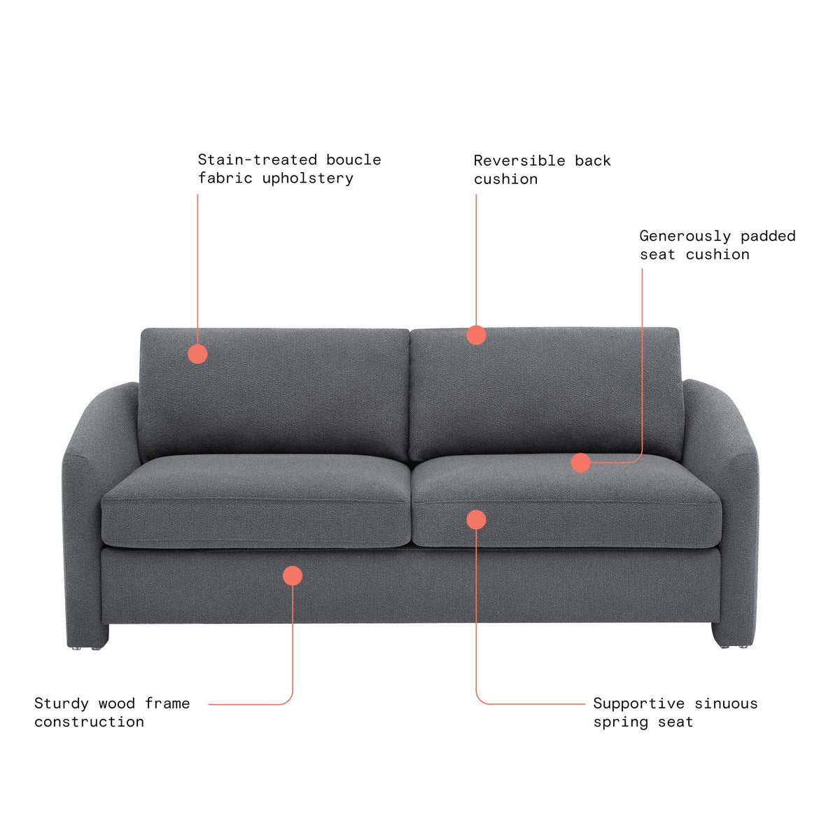 Beautiful Drew 72.2" Sofa by Drew Barrymore for Adults, Striped Linen